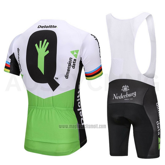 2018 Abbigliamento Ciclismo UCI Mondo Campione Dimension Data Verde Manica Corta e Salopette